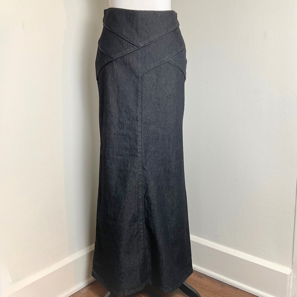 Bisou Bisou Denim Maxi Skirt | Y2K | Jean | Blue | Abstract | Size 2 - Picture 2 of 12